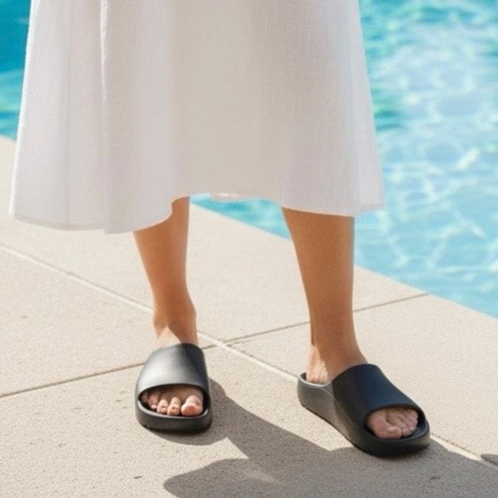 New lemon jelly black Azalea 01 slides sandals 37 7